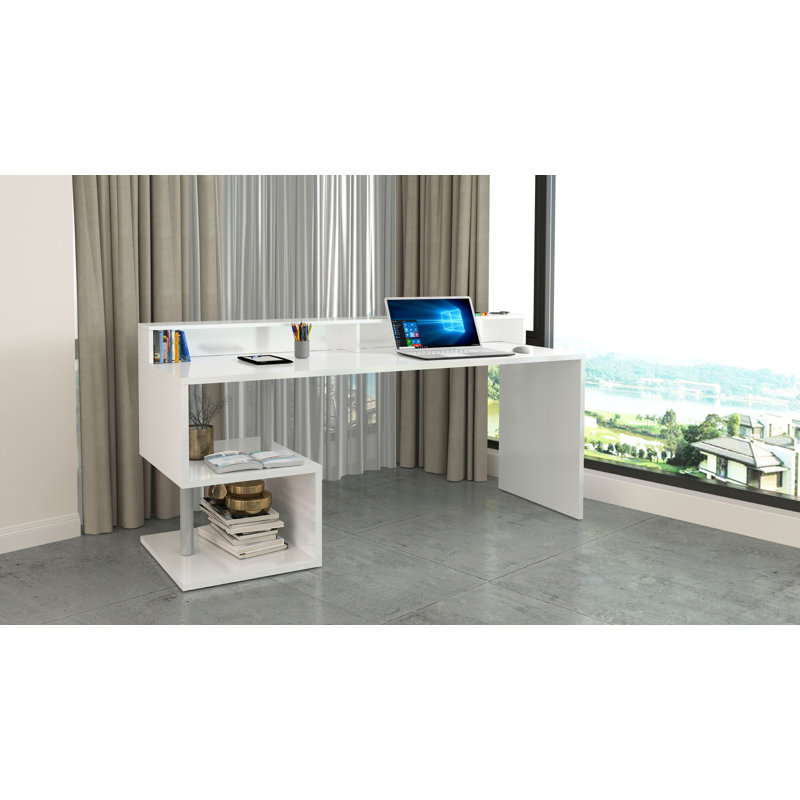 Nang Computer Desk, 92.50cm H x 180cm W x 60cm D, White