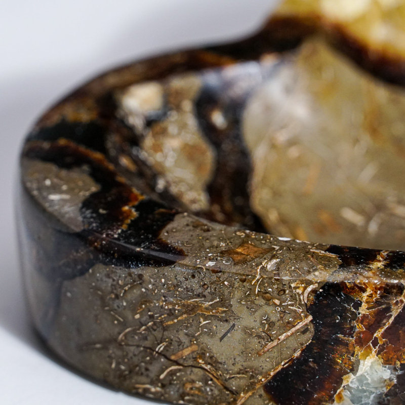 Polished Septarian Heart Shaped Dish (1.2 Lbs)