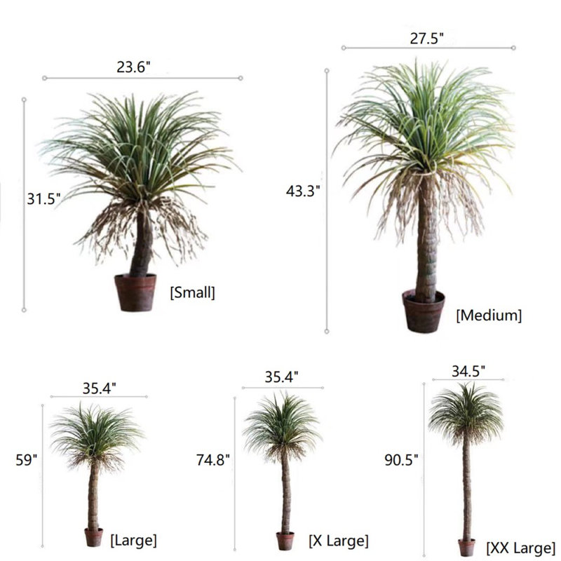 Faux Palm Tree in Pot, 43.3" H x 27.5" W x 10" D