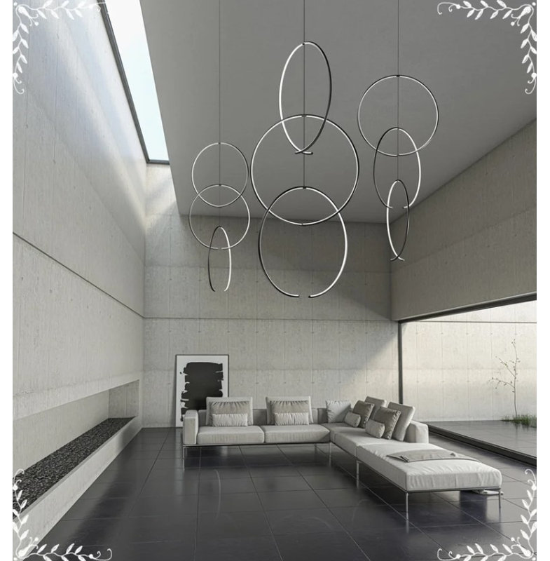 Torc 3 - Light Dimmable LED Geometric Chandelier, Satin White