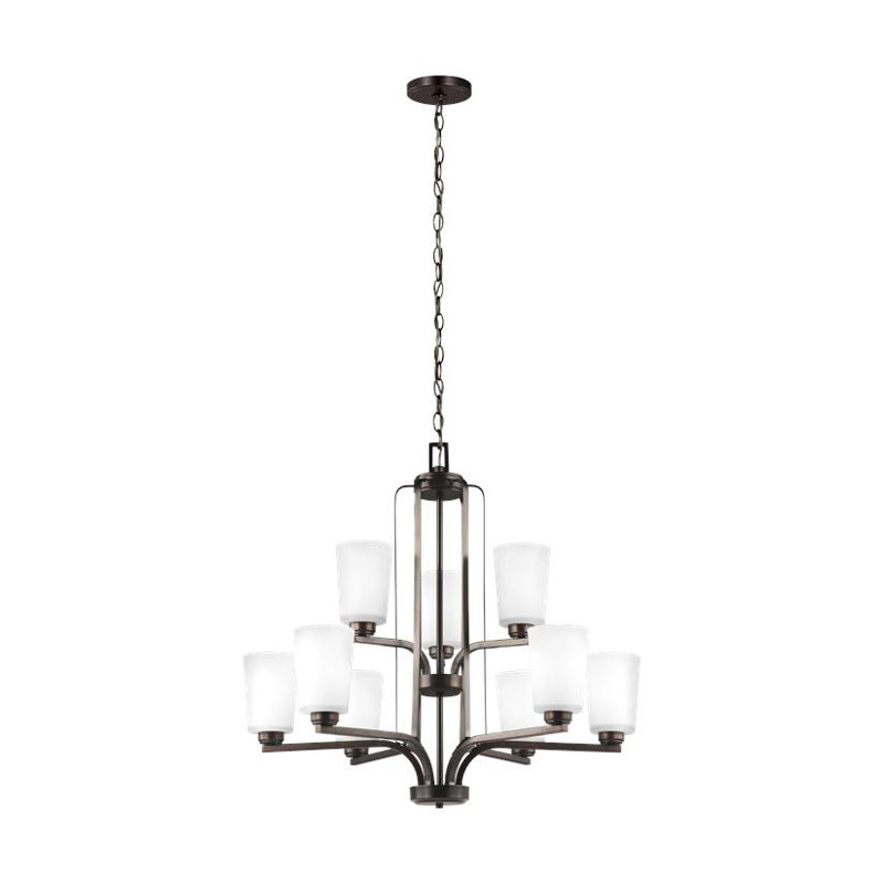 Franport Nine Light Chandelier from Generation Lighting , No, Burnt Sienna