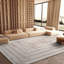 Tapis ivoire / beige en laine tissé à plat à la main Kass-489158741