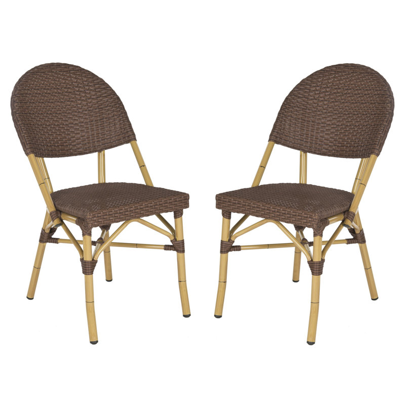 Chaise de terrasse empilable Nergizli, Brun