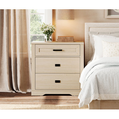 Laziza Large Nightstand For Bedroom, 31.5" Wide Modern Farmhouse Bedside Table With Drawers,32'' H X 31.5'' W X 15.4'' D,