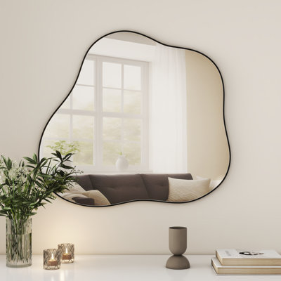 Jhanel Cloud-Shaped Black Wall Mirror