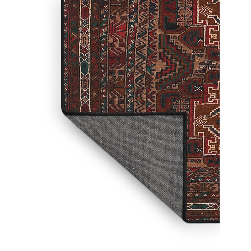 Tapis traditionnel bourgogne / rouge, Tapis de couloir 2 pi x 5 pi