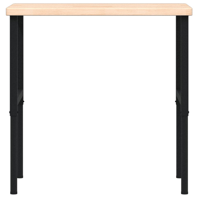 Solid Wood Top Height-Adjustable Workbench, 99.5 cm H x 100 cm W x 60 cm D, Oak Wood