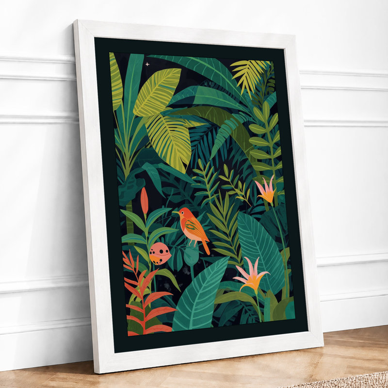 Jungle Garden Tropical - Framed Print, A3 - 42.0 x 29.7 cm, White