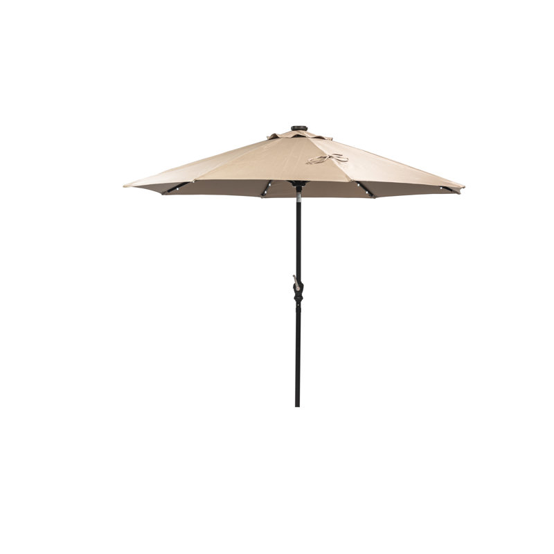 Parasol de marché solaire 9 'à DEL, Beige