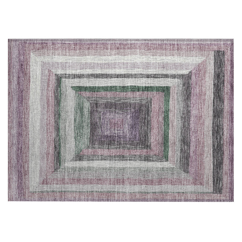 Machine Washable Indoor/Outdoor Xhevrie Blush Rug, Rectangle 1'8" x 2'6"
