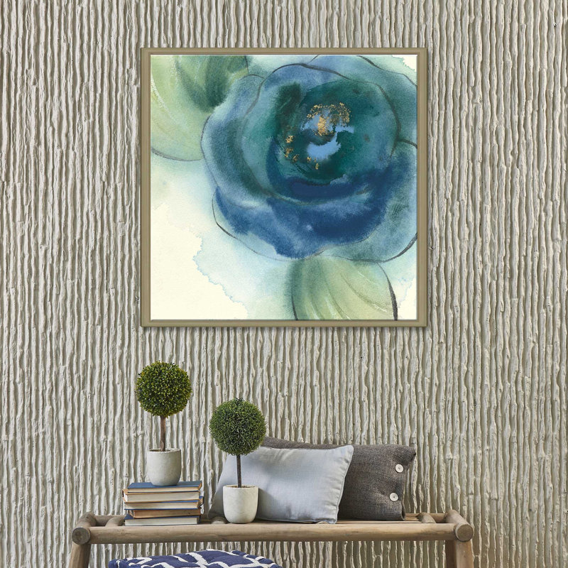 Wannabe Poppies I - reproduction sur toile, H 27,5 po x l 27,5 po x P 2 po, Cadre flottant champagne