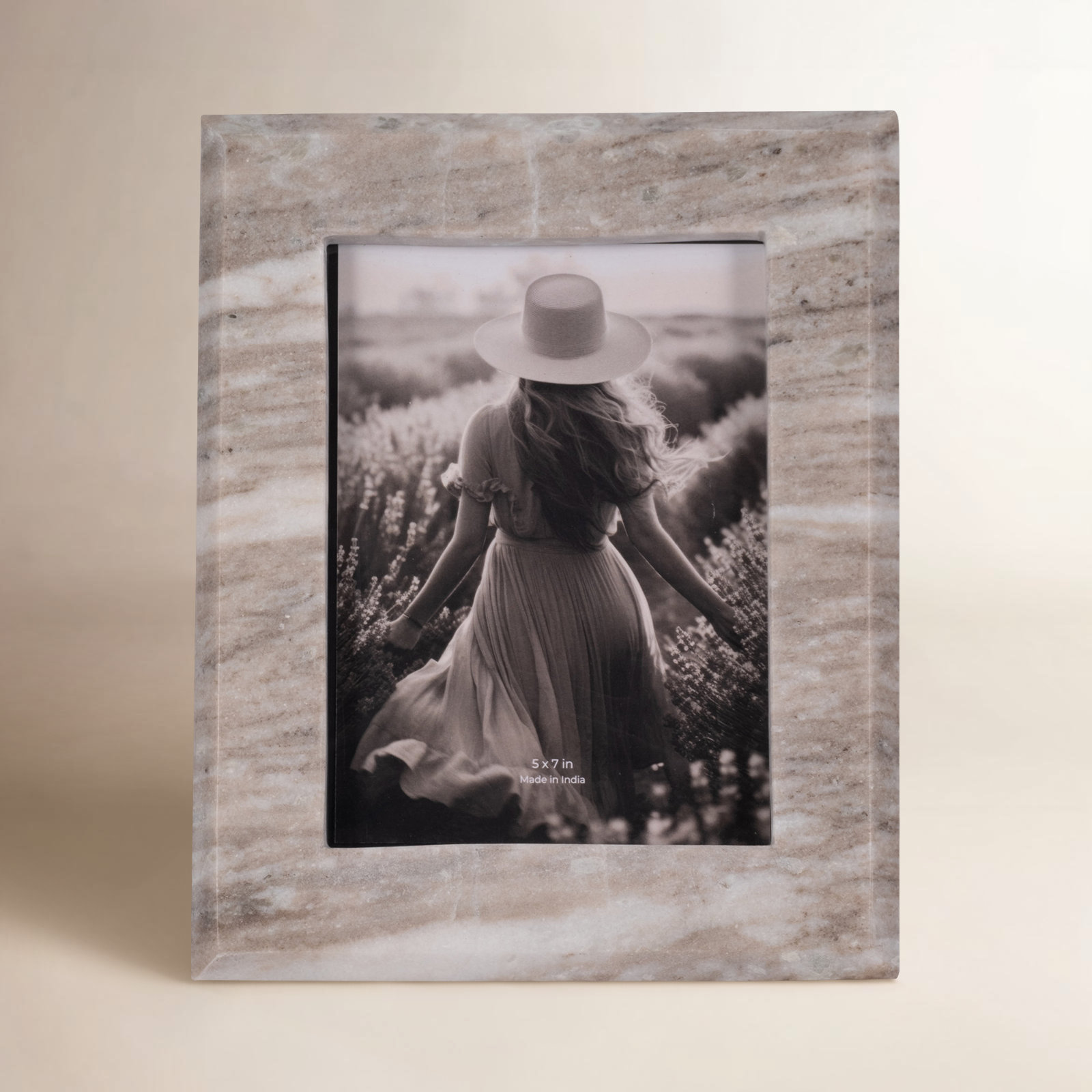 Sweetwater Tan Genuine Marble Picture Frame, 5" x 7"