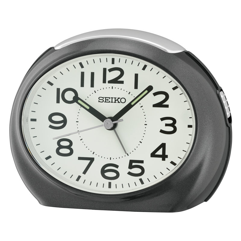 Seiko Tokai Metallic Black Quartz Analog Bedside Alarm Clock