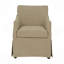 Chaise rembourrée avec accoudoirs et roulettes cachées