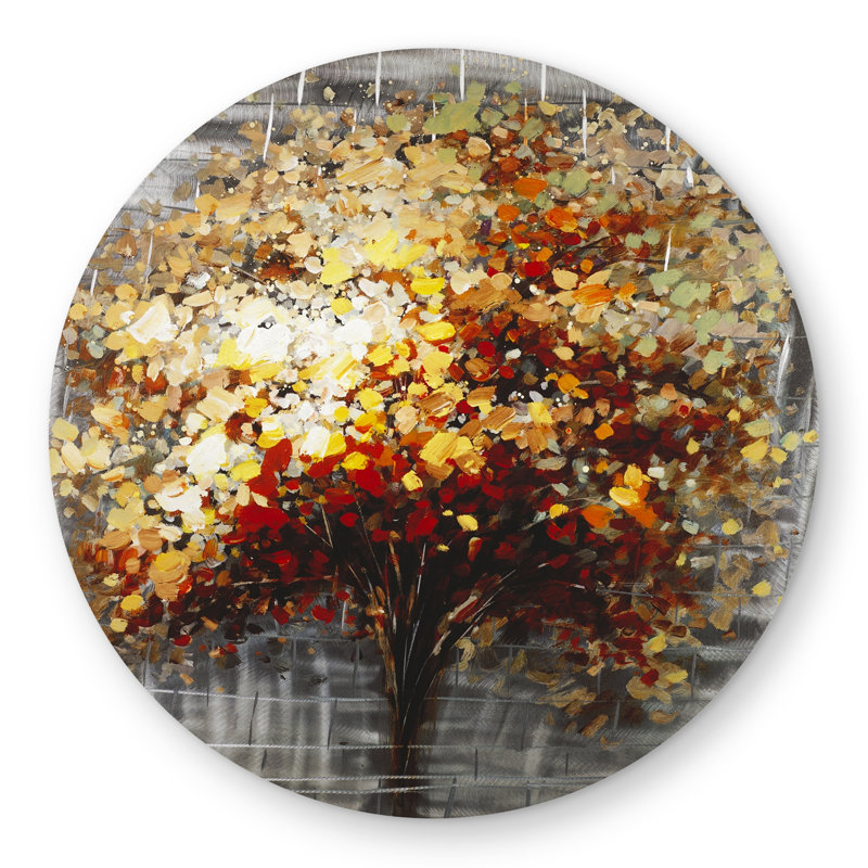 Abstract Tree by Fall - Contemporary Round Outdoor Rug | Home Decor