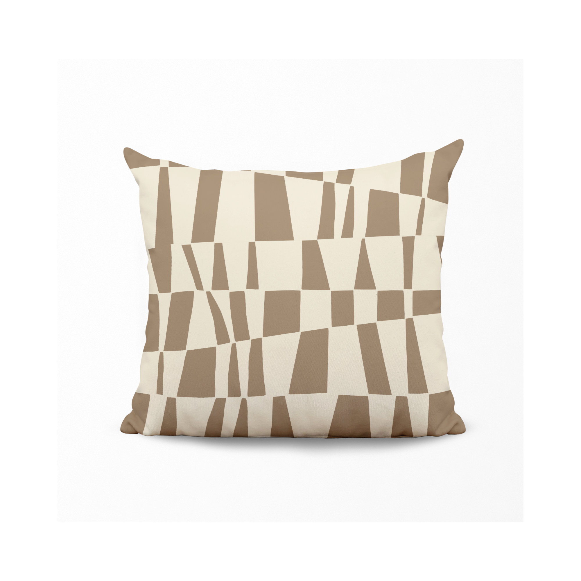 Polyester Throw Square Indoor/Outdoor Pillow Cover & Insert, Beige, 15W" x 15H"