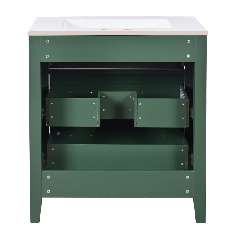 Meuble-lavabo simple Fernada, Vert, 58"