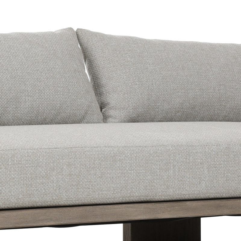 Tahana Outdoor 4 - Seat Patio Sofa, Gray Wood, Hayes Fog