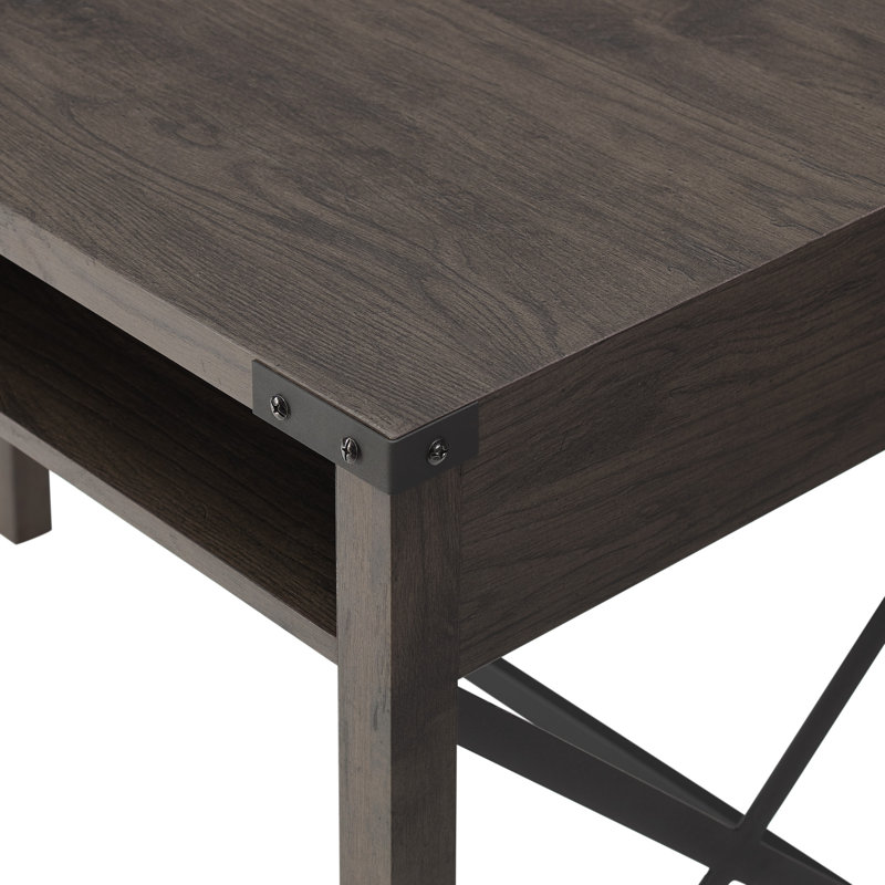 Bureau avec formes de X en métal et casiers ouverts Arsenault, Sable