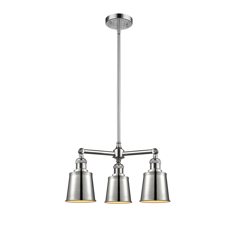 Lavender Hill 3-Light Classic / Traditional Chandelier, Polished Chrome, Polished Chrome, 6 Watt Vinage LED Bulb