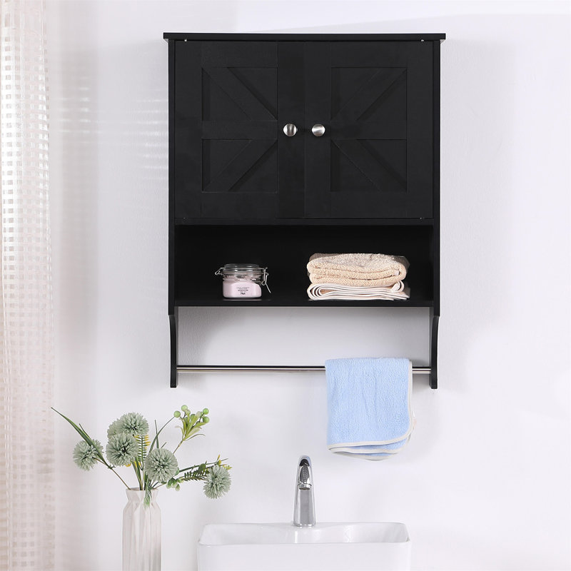 Armoire de rangement au-dessus de la toilette, Noir