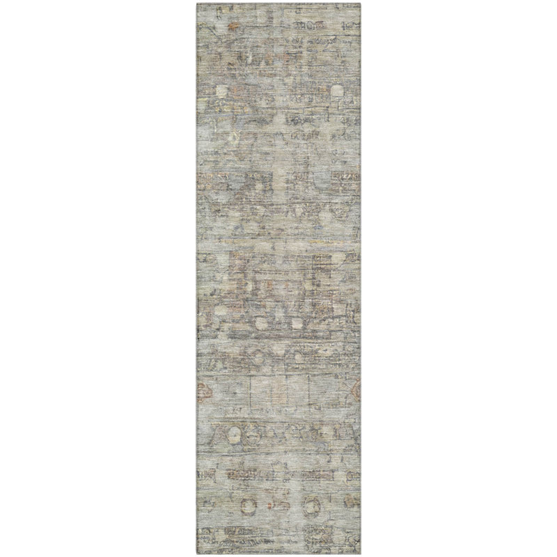 Premium Machine Washable Ponce AMF1768 Geometric Rug, Runner 2'3" x 7'6"