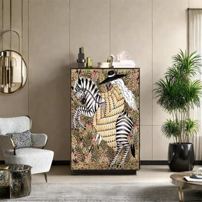 Spacious Pine Wood Storage Cabinet