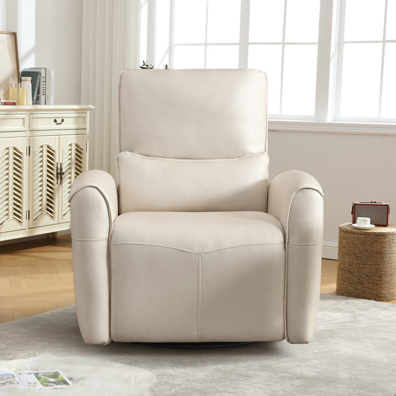 33.8" Wide Modern Comfortable Swivel And Rocker Power Recliner With USB Port (Set Of 2), Beige