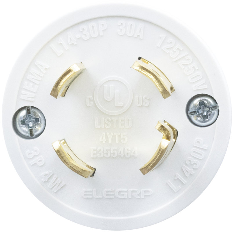 ELEGRP 30-Amp Black and White Single Outlet