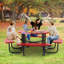Table de pique-nique en métal avec trou pour parasol Ridenour-1189878942