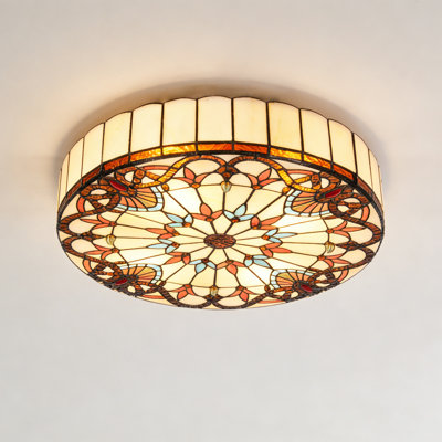 4-Light 19.7" Tiffany Style Flush Mount Ceiling Light