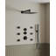 Système de douche thermostatique à pluie haute pression 12 ", ensemble de robinet de douche mural avec douche à main et jet corporel-92522942