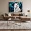 «Dogs American Eskimo Dog», art mural sur toile bleue-1483692715