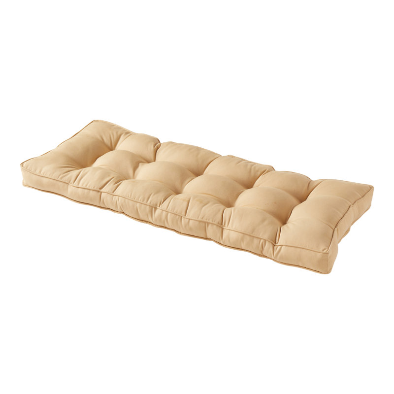 Sunbrella Outdoor Bench Seat Cushion, Canvas Wheat Sunbrella® Canvas