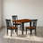 Black Cherry Rubber Wood Rectangular 3 Piece Dining Set With 2 Chairs Drop Leaf