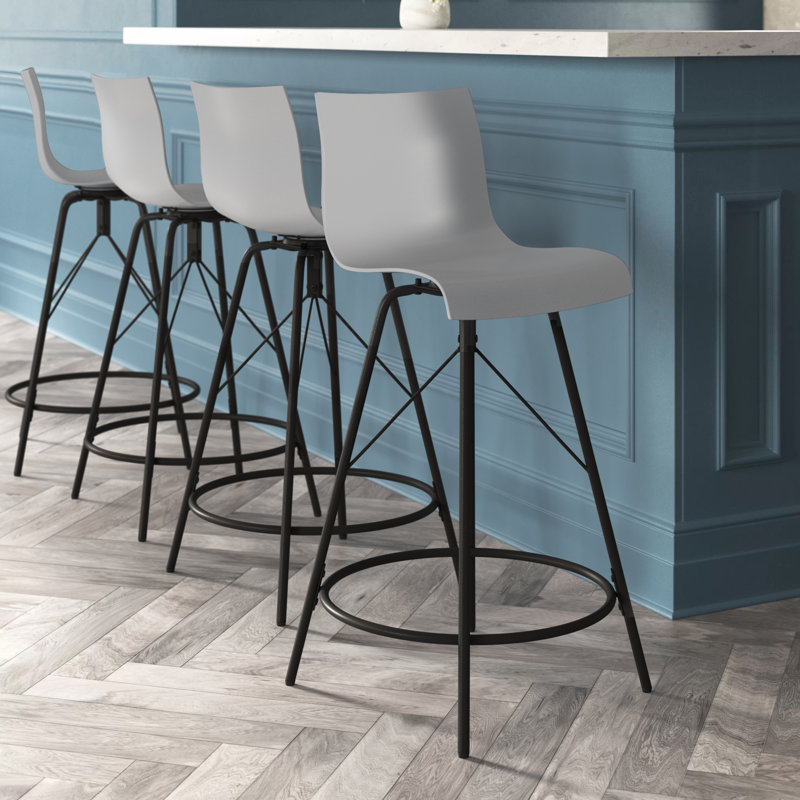 Brettly Counter Stool, Black, Bar Stool (30” Seat Height)