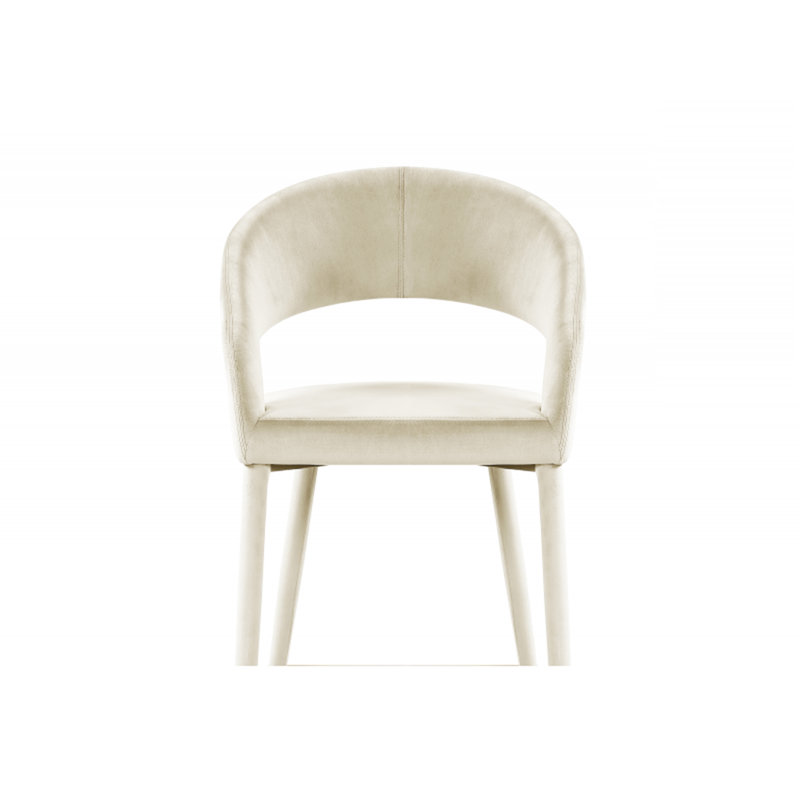 Ensemble de 2 chaises en velours Modern, Cream, Crème / doré