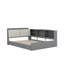 Lit plateforme double avec tête de lit, tiroirs et tablettes-1341760880