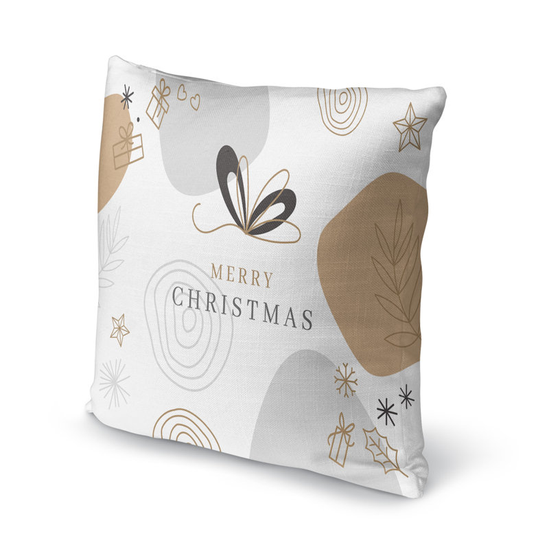 Tress Plaid and Floral Outdoor Throw Pillow, 16" x 16"