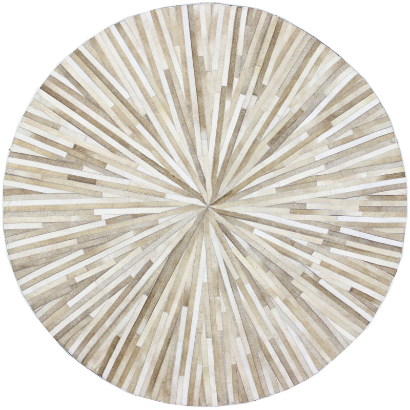 Tuscon Hand-Crafted Camel Area Rug, Round 6'