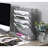 Wall File Organizer Mesh 5 Tier Wall File Holder Desktop Vertical Hanging File Folder Organizer With Bottom Flat Tray Sides Closed,Silver