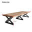 Grande table de banquet: table de salle à manger rectangulaire en bois massif de style industriel moderne de 110,23 pouces-1823025296