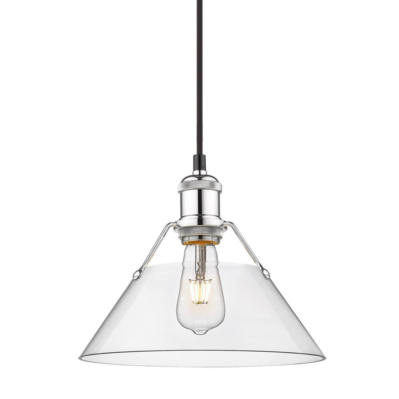 Weatherford 1 - Light Pendant, 130" H x 10" W x 10" D, Chrome, Clear Glass
