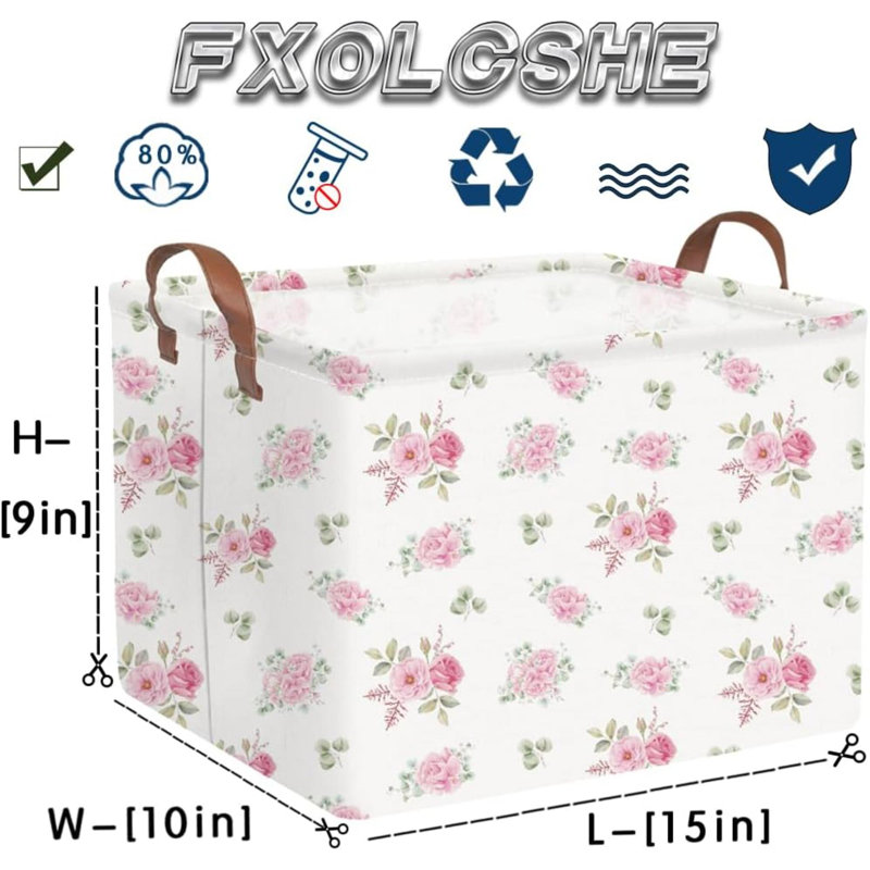 Panier à fleurs rectangulaire pour filles, panier à linge pliable imperméable pour filles, paniers de rangement pour enfants, boîte à livres, paniers-cadeaux, décoration de chambre de bébé