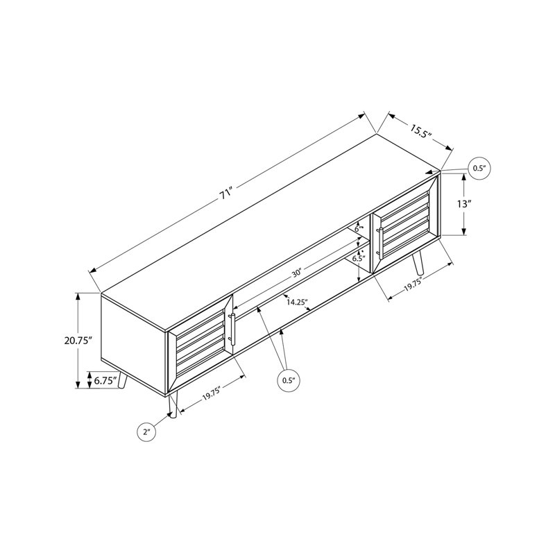 Feridan TV Stand for TVs up to 70", Brown