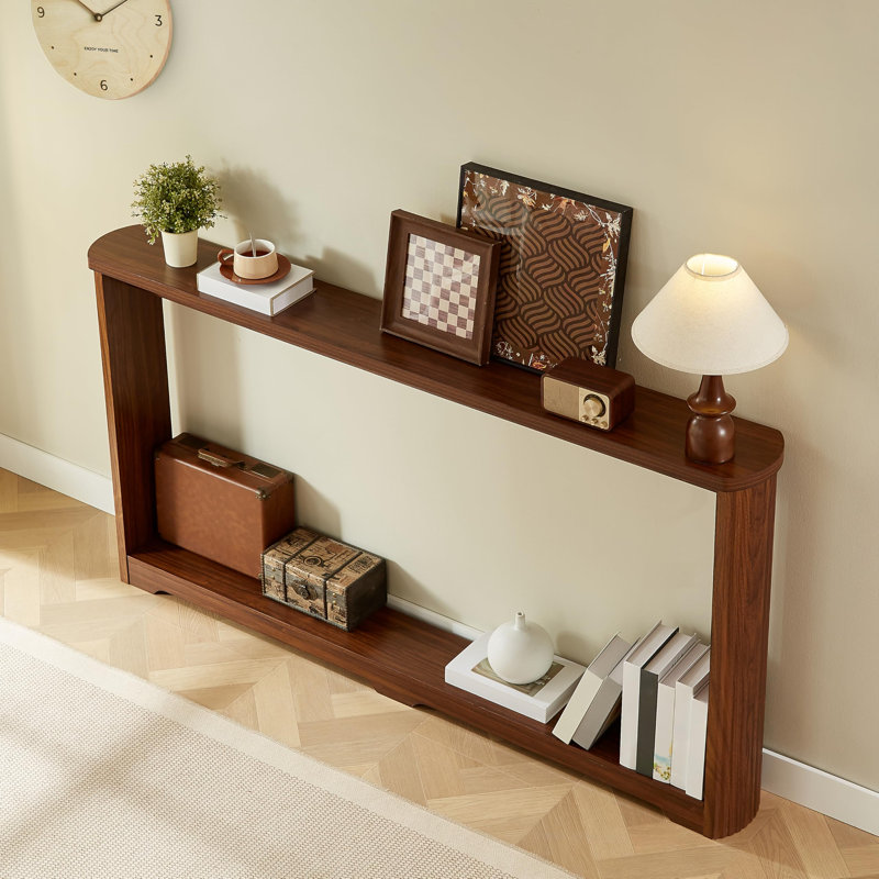 70.1'' Modern Wooden Entryway Table, Long Console Table, Narrow Rectangular Sofa Table, Black