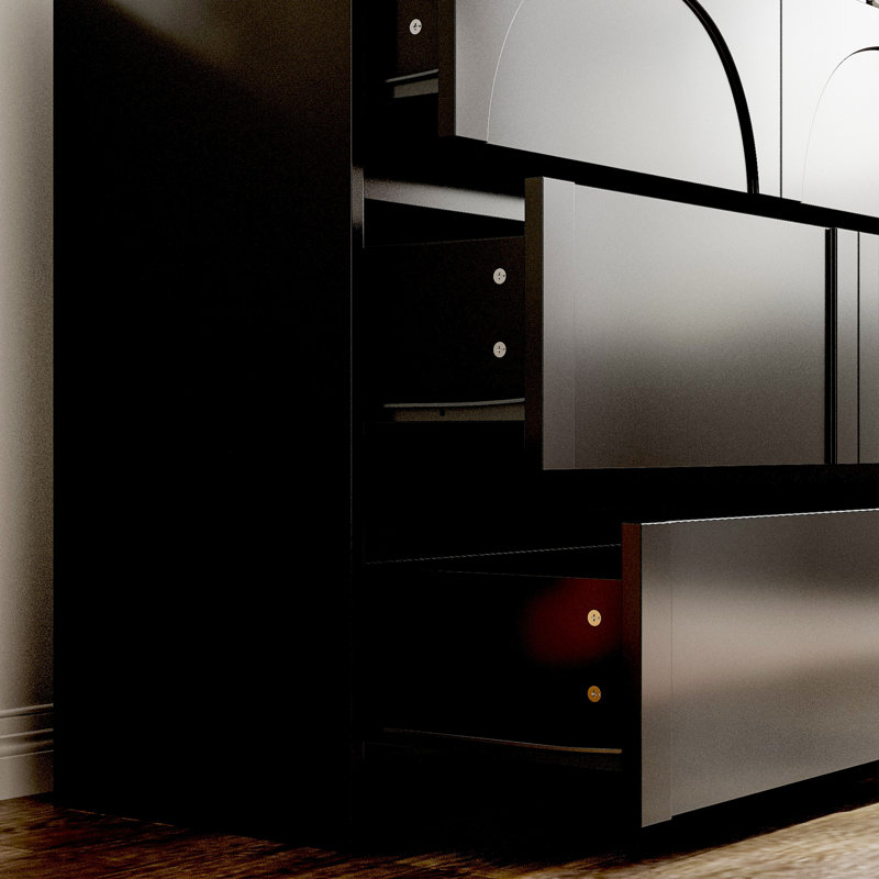 Commode 9 tiroirs Sallye, Noir