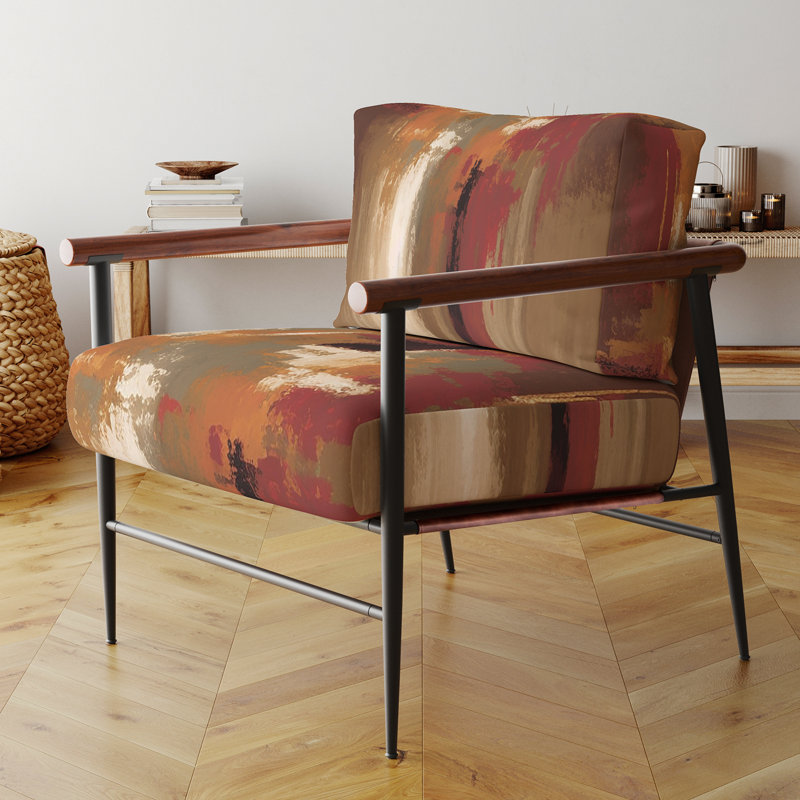 Culligan - Chaise rembourrée avec accoudoirs, Doré