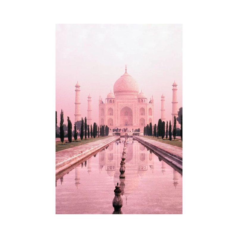 Taj Mahal In Pink Light by Danita Delimont - Print on Canvas, Wrapped Canvas, 66.04cm H x 45.72cm W x 3.81cm D