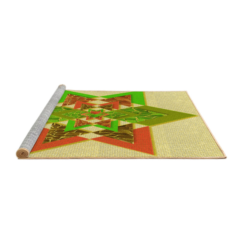 Washable Abstract Indoor Rug, Square 5'